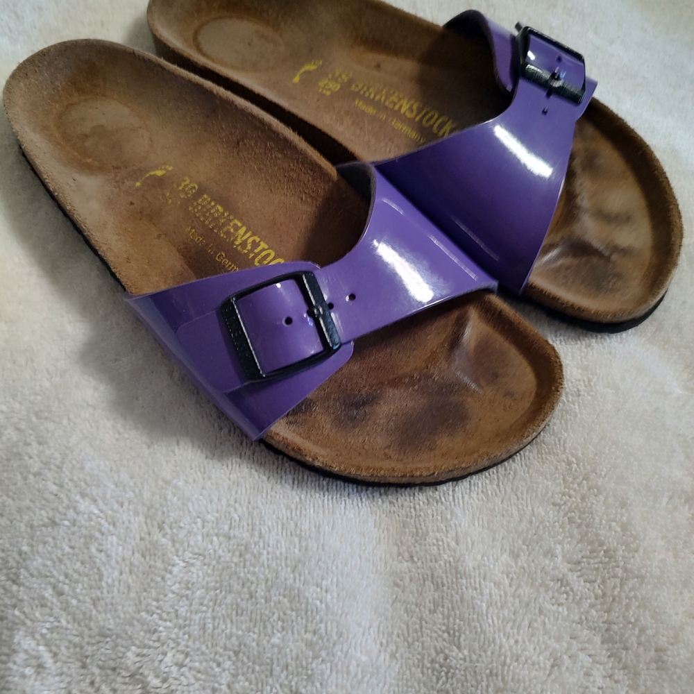 Purple Slide Sandals with Buckle